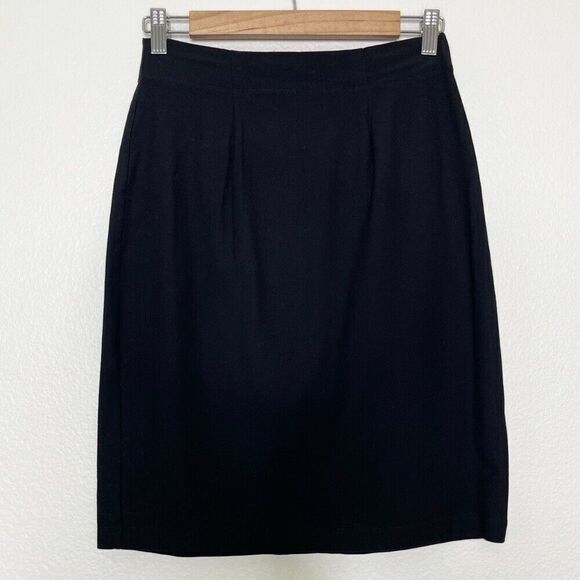 Eileen Fisher Dresses & Skirts - Eileen Fisher Skirt Size XS Black Pull On Knit Knee Length Career Pencil Elastic